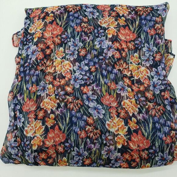 MISA Los Angeles Dress Womens Small Navy Floral Ruffle Long Sleeve Boho Mini USA - Picture 13 of 14